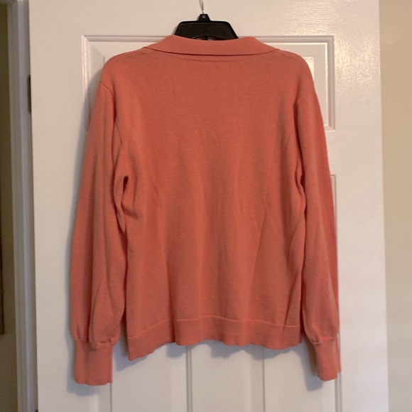 VINCE CAMUTO collared V-neck sweater size Large color peach - Picture 4 of 4
